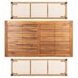 Safavieh Aquina Wood and Fabric Dining Set in Natural / Natural