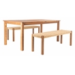 Safavieh Aquina Wood and Fabric Dining Set in Natural / Natural