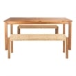 Safavieh Aquina Wood and Fabric Dining Set in Natural / Natural