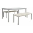 Safavieh Aquina Wood and Fabric Dining Set in Gray / Gray