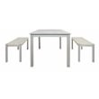 Safavieh Aquina Wood and Fabric Dining Set in Gray / Gray