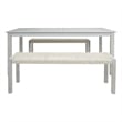 Safavieh Aquina Wood and Fabric Dining Set in Gray / Gray