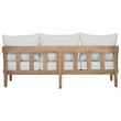 Safavieh Owen Wood 3 Seater Sofa in Oak / Ivory