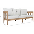 Safavieh Owen Wood 3 Seater Sofa in Oak / Ivory
