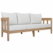 Safavieh Owen Wood 3 Seater Sofa in Oak / Ivory
