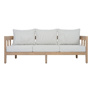Safavieh Owen Wood 3 Seater Sofa in Oak / Ivory