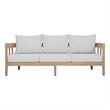 Safavieh Owen Wood 3 Seater Sofa in Oak / Ivory