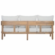 Safavieh Theo Wood  3 Seater Sofa in Oak / Ivory