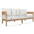 Safavieh Theo Wood  3 Seater Sofa in Oak / Ivory