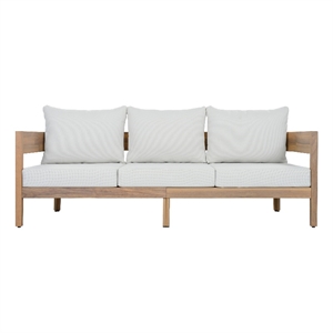 Safavieh Theo Wood  3 Seater Sofa in Oak / Ivory