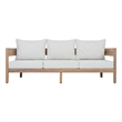 Safavieh Theo Wood  3 Seater Sofa in Oak / Ivory