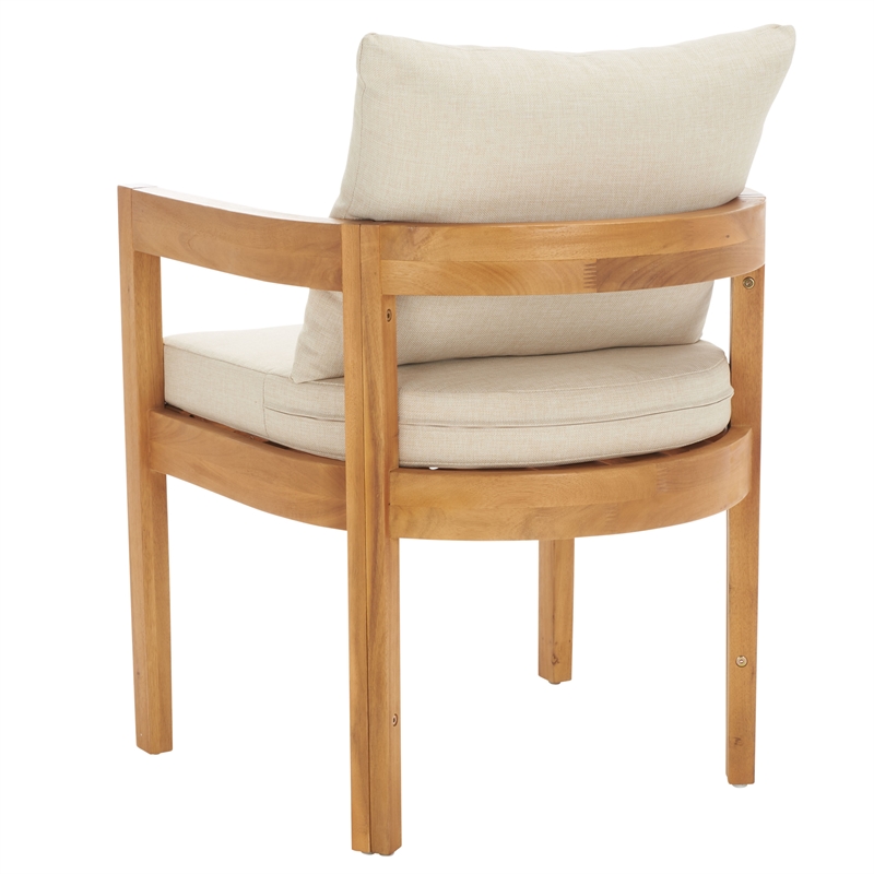 Safavieh Kento Wood Dining Chair Set of 2 in Natural / Taupe
