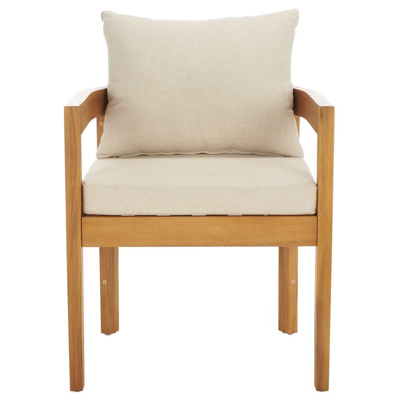 Safavieh Kento Wood Dining Chair Set of 2 in Natural / Taupe
