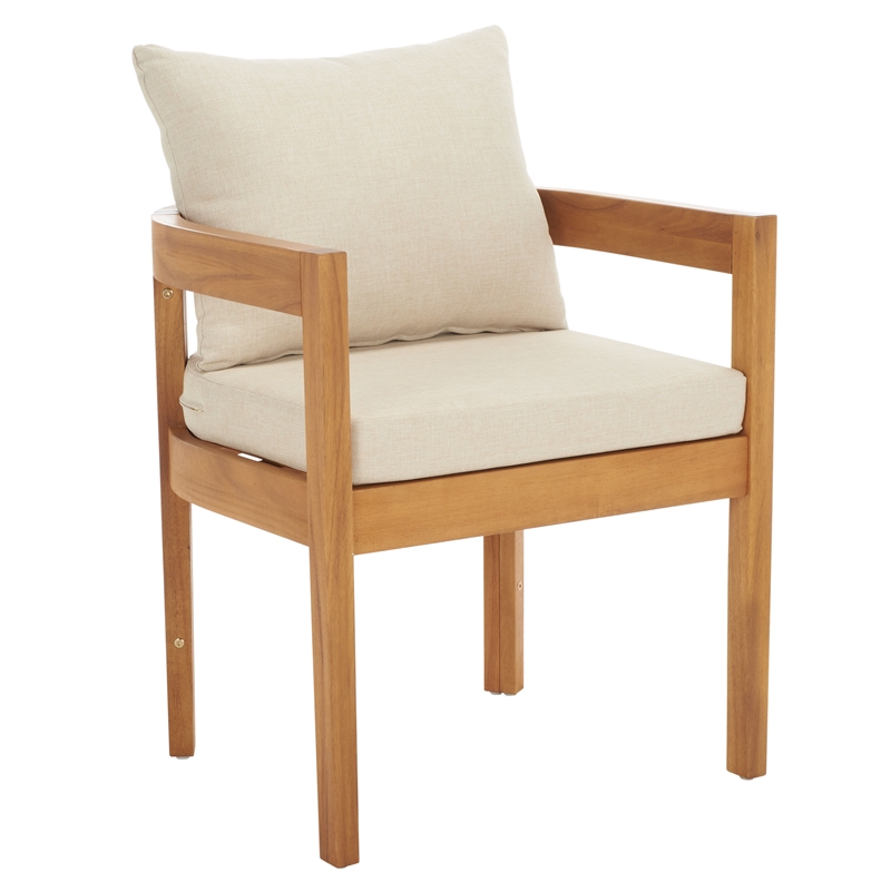 Safavieh Kento Wood Dining Chair Set of 2 in Natural / Taupe