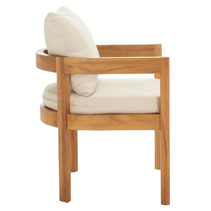 Safavieh Kento Wood Dining Chair Set of 2 in Natural / Taupe