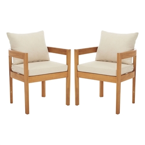 Safavieh Kento Wood Dining Chair Set of 2 in Natural / Taupe