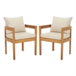 Safavieh Kento Wood Dining Chair Set of 2 in Natural / Taupe