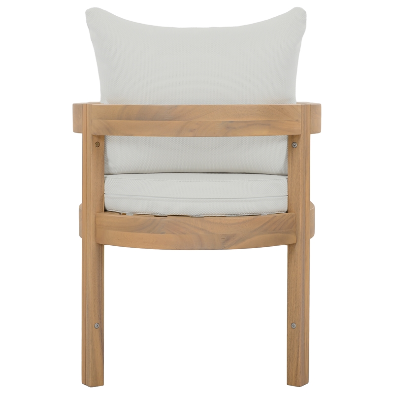 Safavieh Kento Wood Dining Chair Set of 2 in Oak / Ivory