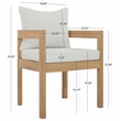 Safavieh Kento Wood Dining Chair Set of 2 in Oak / Ivory