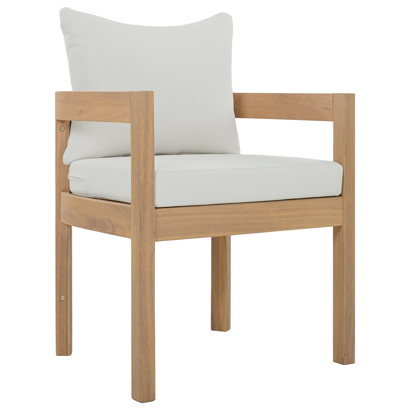 Safavieh Kento Wood Dining Chair Set of 2 in Oak / Ivory