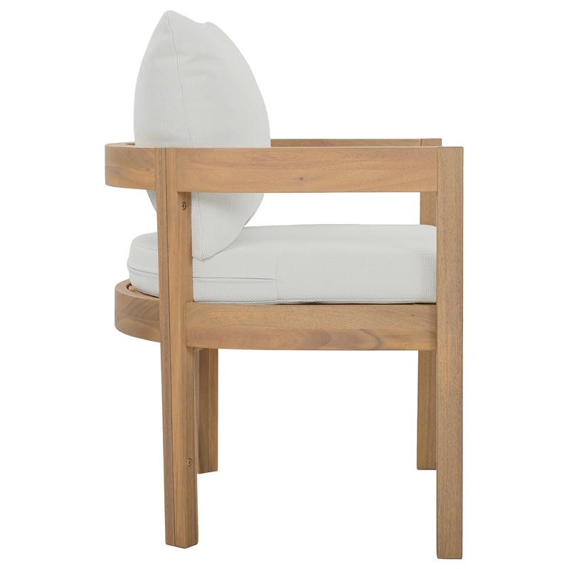 Safavieh Kento Wood Dining Chair Set of 2 in Oak / Ivory