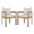 Safavieh Kento Wood Dining Chair Set of 2 in Oak / Ivory