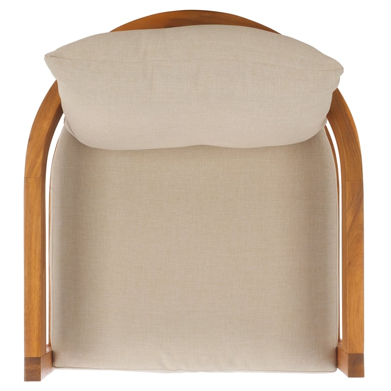 Safavieh Kento Wood Armchair Set of 2 in Natural / Taupe