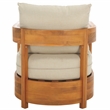 Safavieh Kento Wood Armchair Set of 2 in Natural / Taupe