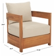 Safavieh Kento Wood Armchair Set of 2 in Natural / Taupe