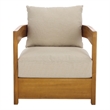 Safavieh Kento Wood Armchair Set of 2 in Natural / Taupe