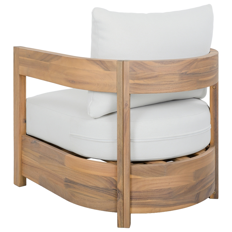 Safavieh Kento Wood Armchair Set of 2  in Oak / Ivory