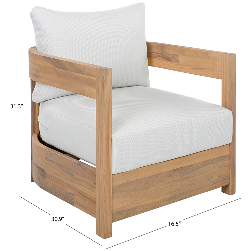 Safavieh Kento Wood Armchair Set of 2  in Oak / Ivory
