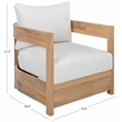 Safavieh Kento Wood Armchair Set of 2  in Oak / Ivory