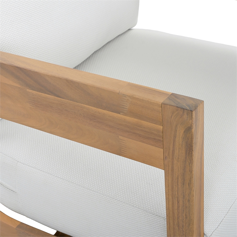 Safavieh Kento Wood Armchair Set of 2  in Oak / Ivory