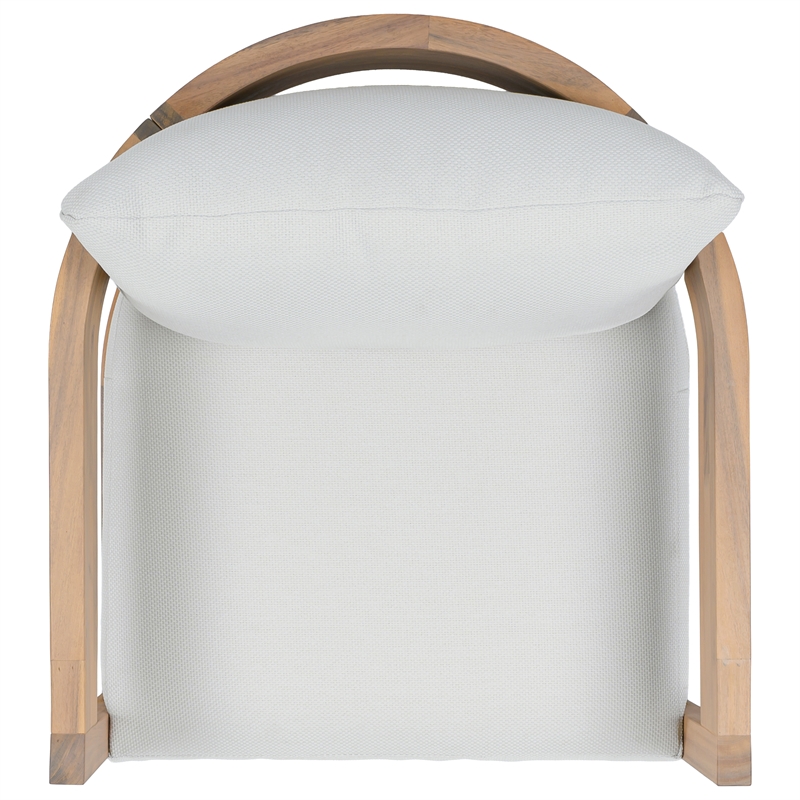 Safavieh Kento Wood Armchair Set of 2  in Oak / Ivory