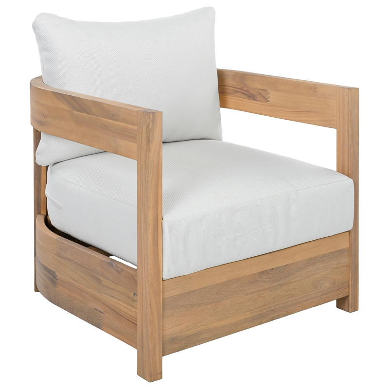 Safavieh Kento Wood Armchair Set of 2  in Oak / Ivory