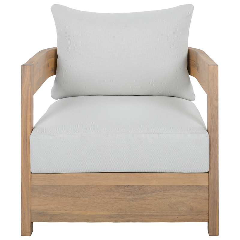 Safavieh Kento Wood Armchair Set of 2  in Oak / Ivory