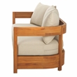 Safavieh Kento Wood 3 Seater Sofa in Natural / Taupe