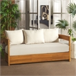 Safavieh Kento Wood 3 Seater Sofa in Natural / Taupe