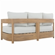 Safavieh Kento Wood 3 Seater Sofa  in Oak / Ivory