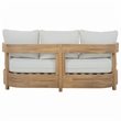 Safavieh Kento Wood 3 Seater Sofa  in Oak / Ivory