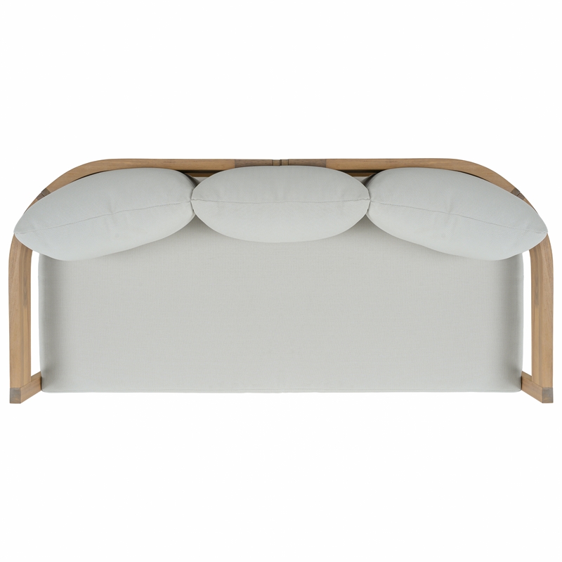 Safavieh Kento Wood 3 Seater Sofa  in Oak / Ivory