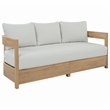 Safavieh Kento Wood 3 Seater Sofa  in Oak / Ivory
