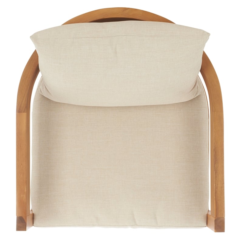 Safavieh Kento Wood Swivel Chair in Natural / Taupe