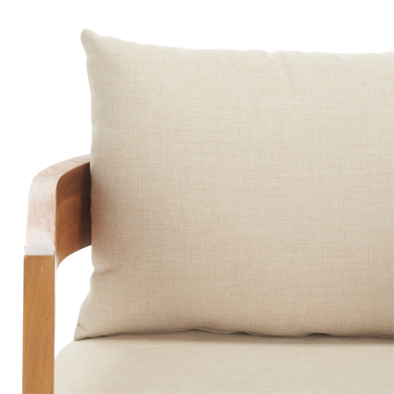 Safavieh Kento Wood Swivel Chair in Natural / Taupe