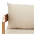 Safavieh Kento Wood Swivel Chair in Natural / Taupe