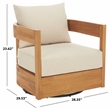 Safavieh Kento Wood Swivel Chair in Natural / Taupe
