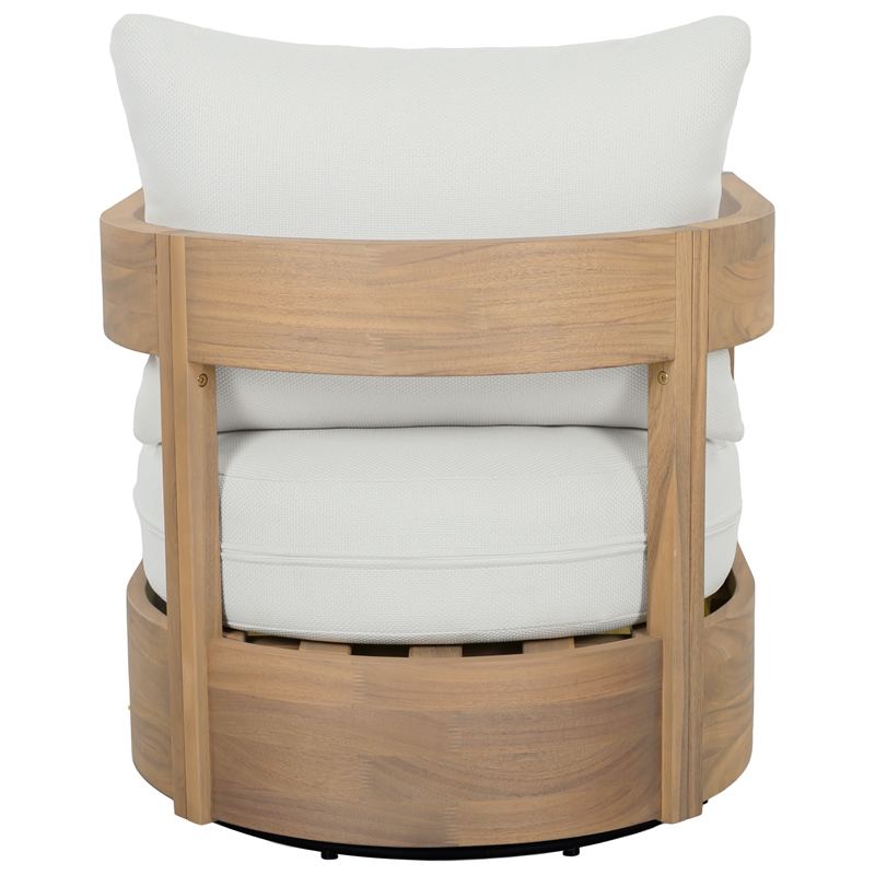Safavieh Kento Wood Swivel Chair in Oak / Ivory