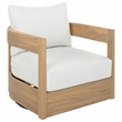Safavieh Kento Wood Swivel Chair in Oak / Ivory