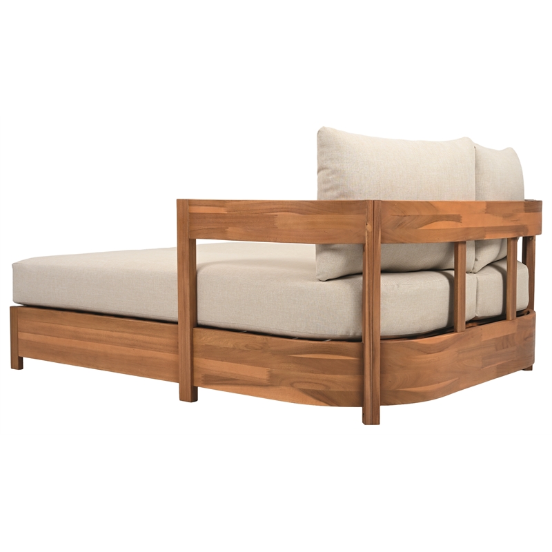 Safavieh Kento Wood Daybed in Natural / Taupe